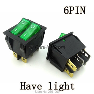 1PCS KCD9 4PIN 6PIN 16A 250V 20A 125V คู่สวิทช์ Rocker ON-OFF KCD6เรือ power สวิทช์ไฟฟ้าคู่เรือประเภท