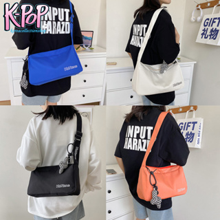 KOREA(KR1851) กระเป๋าสะพายข้างKoNBAG ผ้าอ๊อกซ์ฟอร์ด (แถมที่ห้อย)