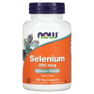 ซีลีเนียม Selenium 200 mcg, 180 Veg Capsules, NOW Foods