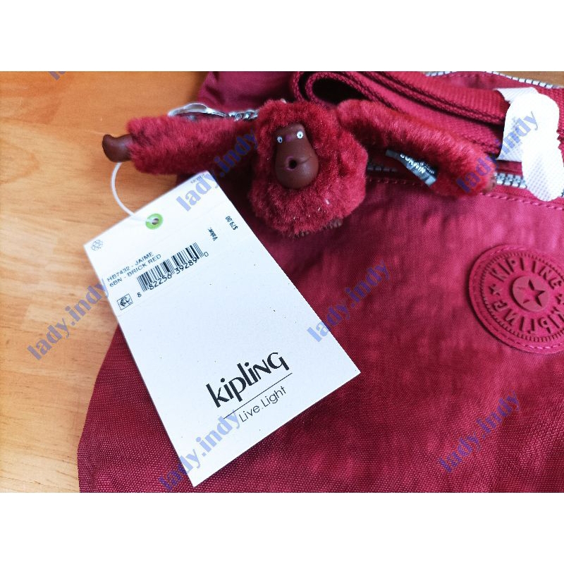 Kipling HB7432 6BN Brick Red JAIME กระเป๋าสะพายไหล่แท้100% ของใหม่