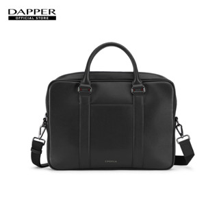 DAPPER กระเป๋าเอกสาร Black Briefcase with Diagonal Stripe สีดำ (BM3B2/1097R1)