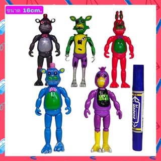 โมเดลไฟฟ์ไนท์แอดเฟรดดี้ FNAF เซ็ต 5ตัว ขนาดความสูง 16cm.