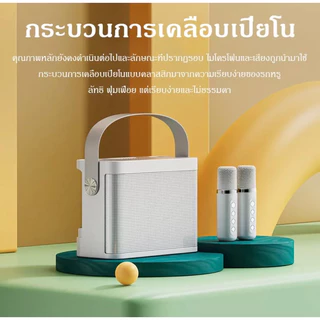 ลำโพงบลูทูธ YS-219 / YS-219BT พร้อมไมโครโฟนไร้สาย 2 ตัว รองรับ Bluetooth USB TF Card AUX ลำโพงคาราโอเกะแบบพกพา
