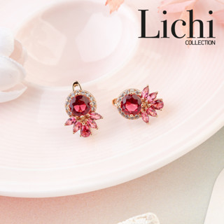 ต่างหูห่วงเพชร ห่วงเล็ก เพชรสีทับทิม มรกต เพชรCZ เกรดดี พร้อมส่ง