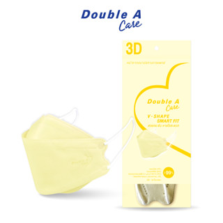 [แพ็ก 10 สีครีม] Double A Care หน้ากากอนามัยทางการแพทย์ 3D V-SHAPE Smart Fit สีครีม บรรจุ 10 ชิ้น/แพ็ก