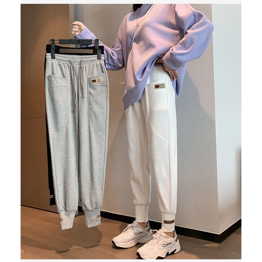 New กางเกงวอร์มขายาวผู้หญิง ผ้าใส่สบาย ขาจั๊ม 9671