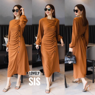 🌈🌿🌺🌸🌼🧡🇰🇷 Cotton Button Long Sleeve Maxi Dress