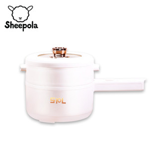 Sheepola หม้อไฟฟ้าอเนกประสงค์ ไม่ติดหม้อ 600W  ควบคุมอุณหภูมิได้ 2 ปุ่ม หม้อชาบู หม้อสุกี้ หม้อไฟฟ้า หม้อเคลือบหินอ่อน