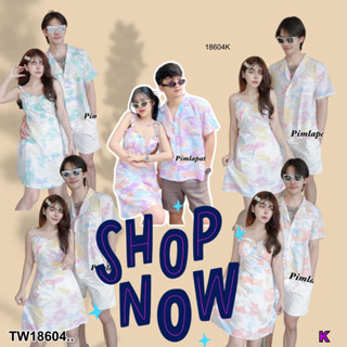 👗Pfashion [ส่งไวมาก🚛] P18604 เสื้อเชิ้ตฮาวาย + เดรสอกแต่งเกล็ดเสริมฟองน้ำ ..