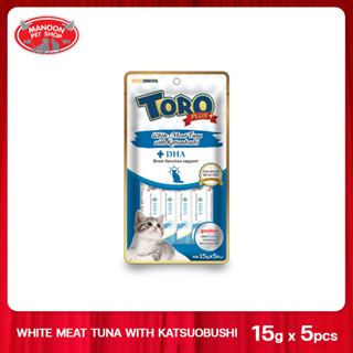 [MANOON] TORO PLUS+ White Meat Tuna with Katsuobushi 15g (5 pcs) ปลาทูน่าเนื้อขาวกับคัตทสึโอะบูชิ