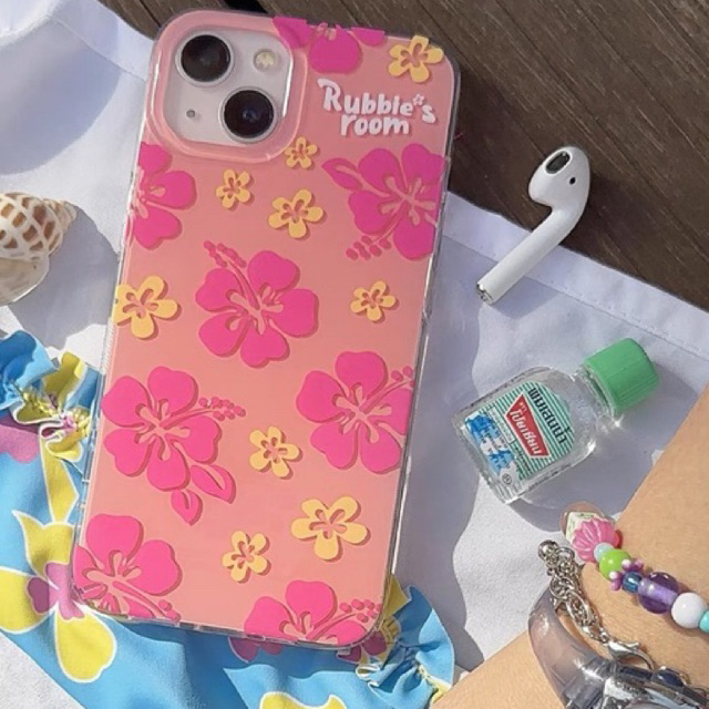 (พรี)Aloha summer phone case เคสไอโฟนลายดอกชบาอะโลฮ่า จาก Rubbie’s room