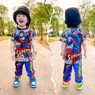 ชุดเด็กชายขายาว เสื้อแขนสั้น กางเกงขายาว ชุดเท่ห์