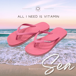 รองเท้าแตะ Zenstar สีชมพู รองเท้าแตะฟองน้ำ รองเท้าใส่ไปทะเล slipper flipflop