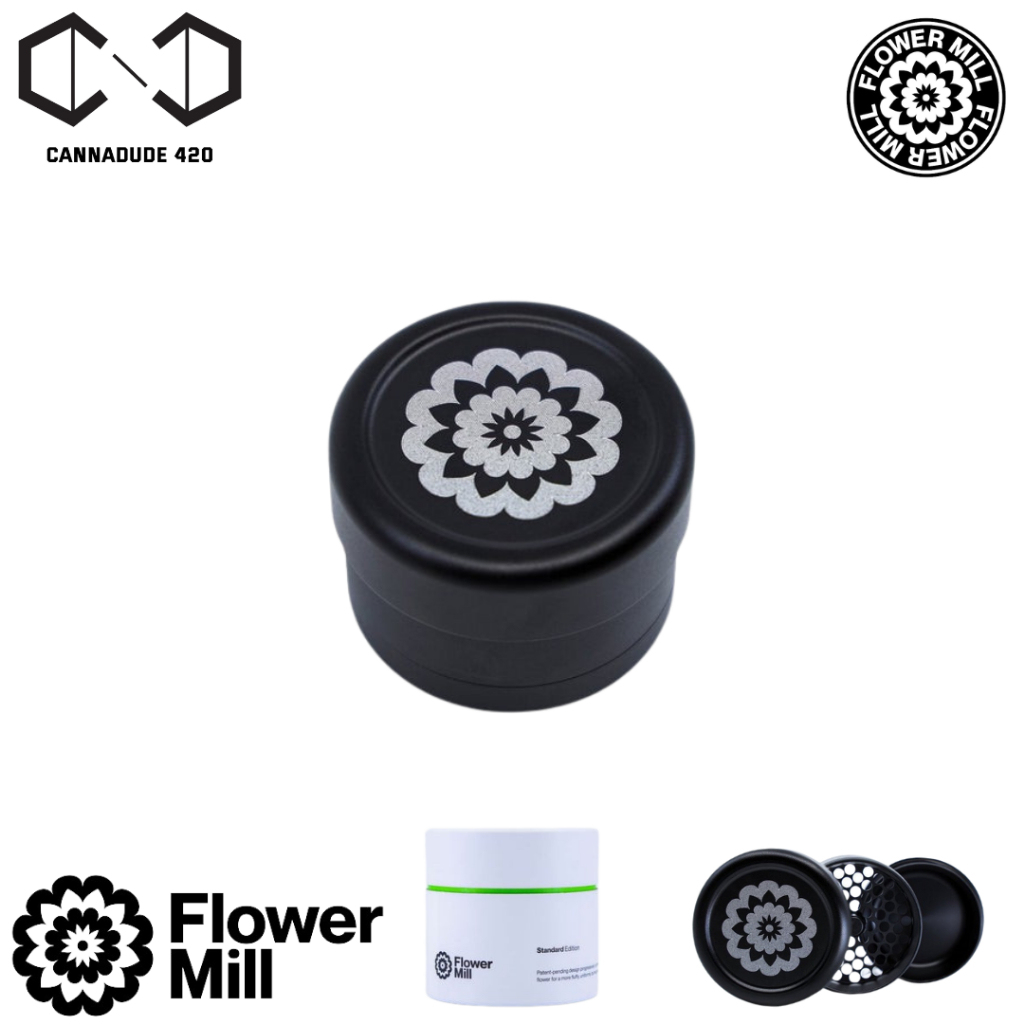 Flower Mill Grinder - Standard Edition ไกรน์เดอร์สมุนไพร Flowermill Grinder - Black อุปกรณ์บด เครื่องบด