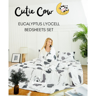 🐄  bloom bedroom เซ็ตผ้าปูที่นอนเทนเซล 100% ลายวัว | Cutie Cow Organic Eucalyptus Lyocell Bed sheets Set 🐄