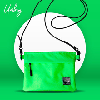 กระเป๋าสะพาย กระผ้าเป๋าไนลอน SACOCHE BAG bag 💚สีเขียวสะท้อนแสง💚 กระเป๋าผ้าร่ม กระเป๋ากันน้ำ  📦พร้อมจัดส่ง ส่ง 1-2วัน📦