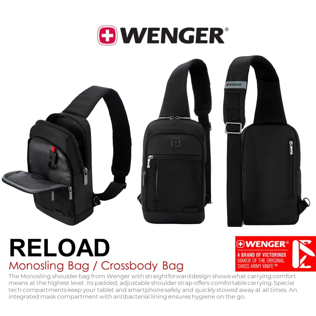 Wenger Reload Monosling Bag / Crossbody Bag (612342) กระเป๋าสะพาย เนื้อผ้ากันน้ำ