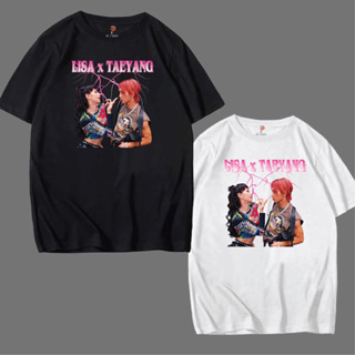 TAEYANG x LISA เสื้อยืด ทรงโอเวอร์ไซส์ เนื้อผ้าCotton100% เกรดพรีเมี่ยม