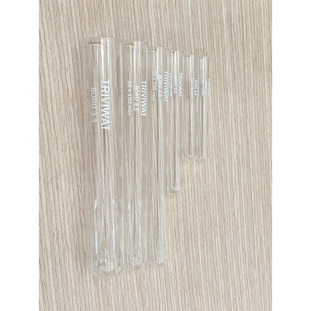 แบบ 5ชิ้น หลอดทดลอง หลอดแก้ว Testtube Triviwat 10x75mm,12x75mm, 13x100mm,16x150mm,18x150mm mm ของไทย