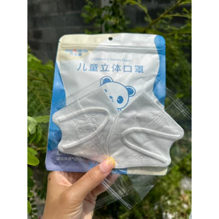 แมสเด็กทารก 0-1ปี 1-3ปี 4-12ปี 3D Mask ปั้มลายน้องหมีแพนด้าน่ารักมากๆ แบบซีนแยกชิ้น 1ซอง10ชิ้น