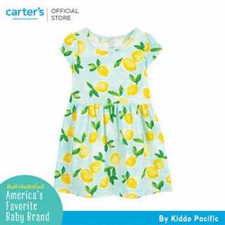 CARTERS EASY KNIT DRESSES TURQ  คาร์เตอร์เดรสเด็กผู้หญิง พิมลายเลม่อน L10