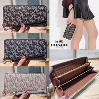 COACH CF521 LONG ZIP AROUND WALLET WITH SIGNATURE MONOGRAM