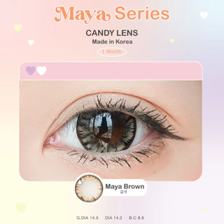 Candylens คอนแทคเลนส์ลายฮิต รุ่น Maya สีน้ำตาล พร้อมส่งแบบปกติ และค่าสายตาสั้น 0.00-10.00