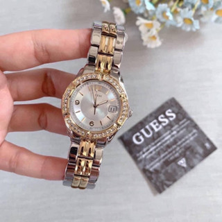 🍀🍀นาฬิกาGUESS Womens Stainless Steel Two-Tone Crystal Accented Watch 🍀🍀