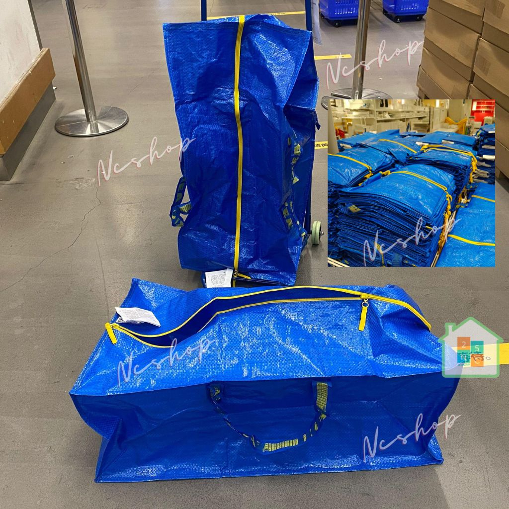 Ikea อิเกีย กระเป๋า สำหรับใส่ของ สามารถหิ้วหรือสะพายได้ พับได้ พกพาสะดวก