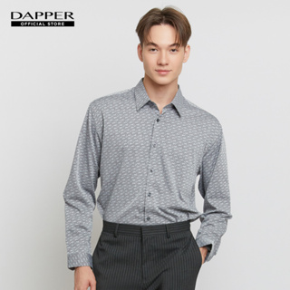 DAPPER เสื้อเชิ้ตแขนยาว DP Monogram Jacquard Shirt สีเทา (BCLA1/094TJ)