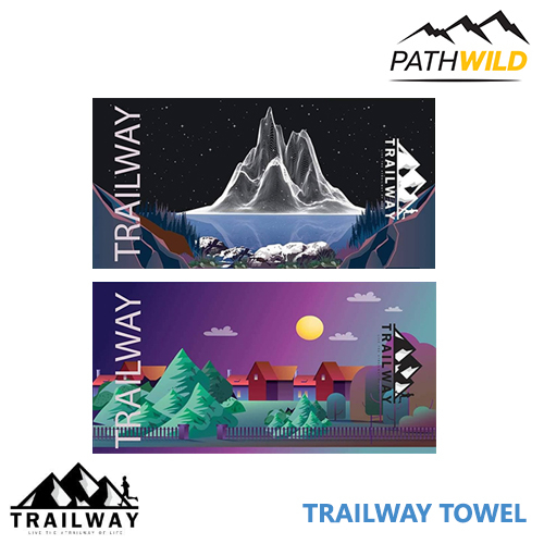 TRAILWAY TOWEL ผ้าเช็คตัวไมโครไฟเบอร์ แห้งเร็ว เนื้อนุ่ม น้ำหนักเบา ลายเท่ ตามสไตล์ TRAILWAY