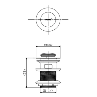 COTTO สะดืออ่างล้างหน้าสเตนเลสแบบกด (มีรูน้ำล้น) CT6704(HM)