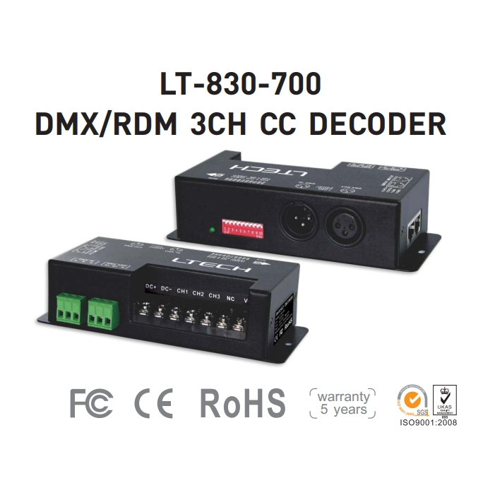 DMX/RDM 3CH CC DECODER,LT-830-700