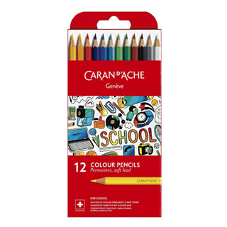 Caran D’arche(คารันดาช) ชุดสีไม้กันน้ำ School Line 12 สี 1291.712 กล่องกระดาษ