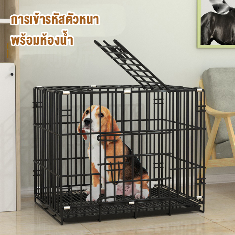 กรงสุนัข / กรงสัตว์เลี้ยงพับได้ / กรงแมว / กรงสุนัขกรงเหล็กหนา / สุนัขขนาดเล็กและขนาดกลางพร้อมกรงสัตว์เลี้ยงห้องน้ํา / ว