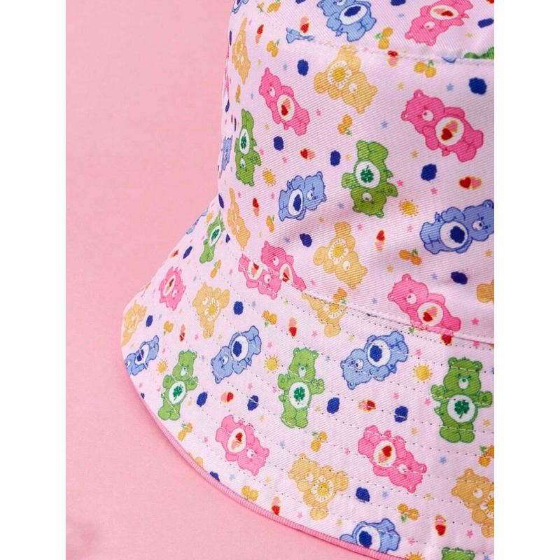 สินค้าใหม่❤️ พร้อมส่ง  หมวก Bucket hat รุ่นใส่ได้ 2 ด้าน Care Bears แคร์แบร์ของแท้พร้อมป้ายห้อย สีดำ น่ารักมากๆ