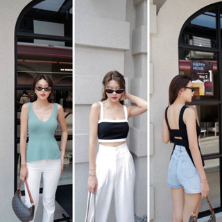 INTUON Cacy crop/FF three top ผ้าโคตรดี สวยแพง T-Shirtnista