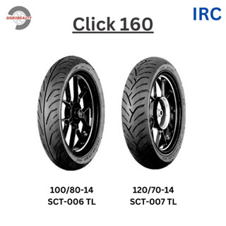 ยางนอก IRC คลิก160 TL 100/80-14 sct-006, 120/70-14 sct-007 Click160