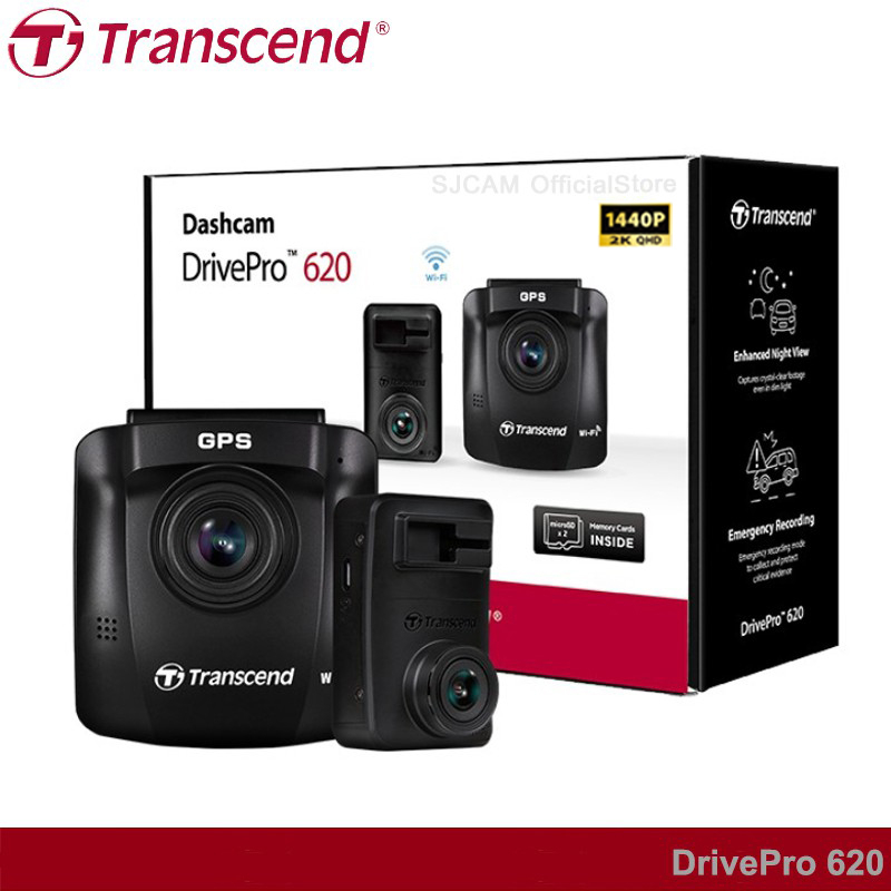 Transcend กล้องติดรถยนต์ DrivePro620 ** 2K 1440p 60fps  Dual Camera Dashcam: รับประกัน 2 ปี -มีใบกำก