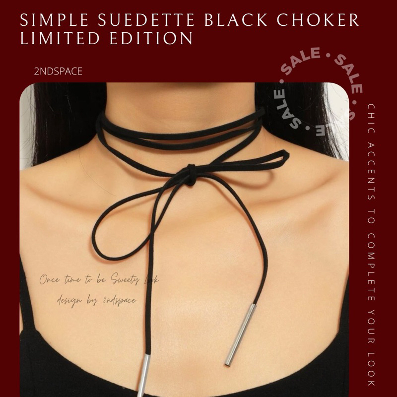 SALE โชคเกอร์เชือกกำมะหยี่เรียบหรู Simple Suede Choker ผูกได้หลายแบบสวยๆเริ่ดๆปังแมชได้ทุกชุดค่า