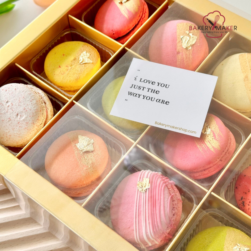 กล่องมาการอง 12 ช่อง ฝาเลื่อนใส 1ใบ 3 สี / Macaron box Valentine box กล่องช็อคโกแล็ต ฝาเลื่อน - รูปที่ 4