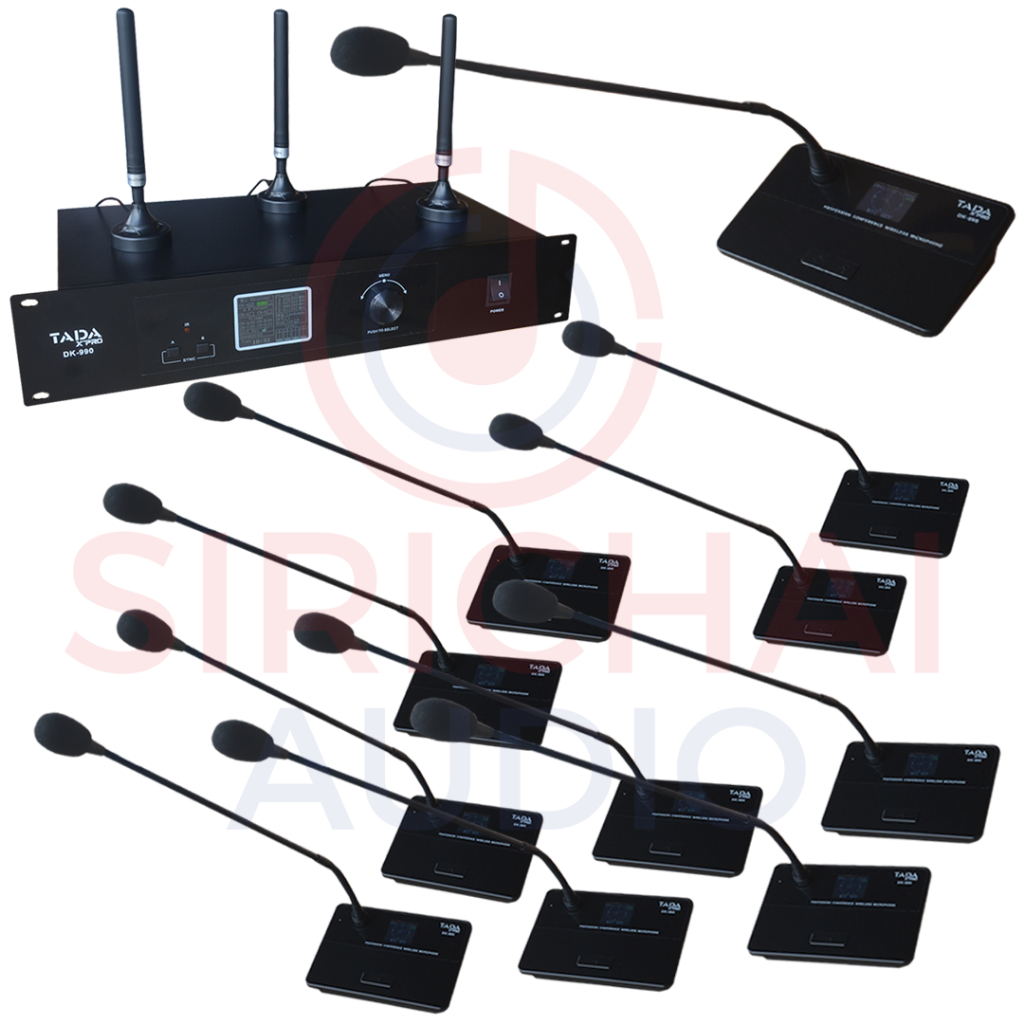 ไมค์ประชุมไร้สาย ประธานตัดเสียงได้ (ชุด12ท่าน) TADA รุ่น DK990 ไมค์ประธาน1 ไมค์ผู้ร่วม10