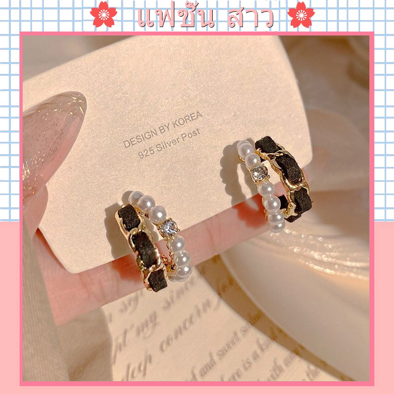 [จัดส่งในกทม] ต่างหูมุก แฟชั่นเกาหลี ใหม่ สไตล์วินเทจ ต่างหูสตั๊ด ต่างหูสองชั้น เครื่องประดับแฟชั่น