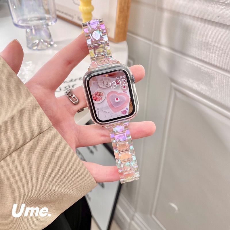 สายนาฬิกา watch ultra 11 10 9 8 7 6  5 4 3 สายนาฬิกา smart watch ใสฟรุ้ง สาย41/44/45/49/46mm สาย Iwatch