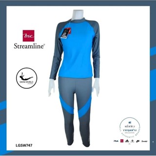 ชุดว่ายน้ำผู้หญิง swim world by BSC streamline ลดเยอะมาก(เสื้อ+กางเกง)มีซับในมีฟองน้ำกันuv