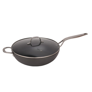 Swiss Diamond Hard Anodised Induction 32cm (12.5in) Wok with Lid กระทะก้นลึกพร้อมฝา 32 ซม. (12.5 นิ้ว) HA31132IC