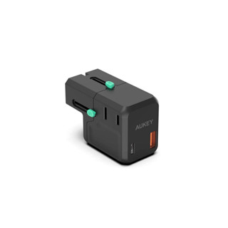 AUKEY PA-TA06 หัวแปลงปลั๊กไฟ Universal Travel Adapter มาพร้อม ช่อง USB-C และ USB-A รุ่น PA-TA06