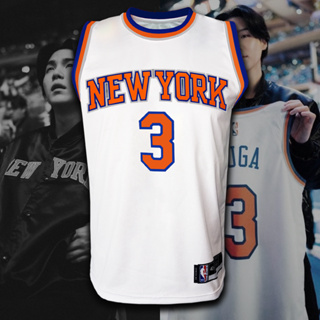 เสื้อบาส เสื้อบาสเกตบอล NBA New York Knicks เสื้อทีม นิวยอร์ก นิกส์ #BK0189 รุ่นพิเศษ  SUGA BTS#3 ไซส์ S-5XL