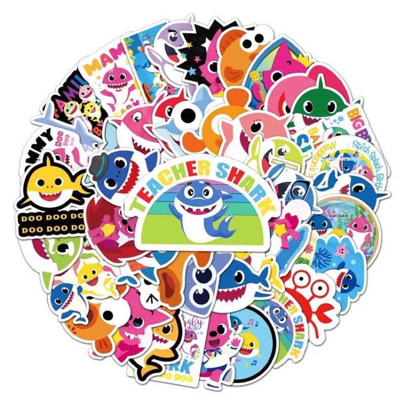 สติ๊กเกอร์ baby shark 542 เบบี้ชาร์ค 40ชิ้น น้องน่ารักมาก ปลา ฉลาม เบบี้ ชาค ชาร์ค ปลาฉลาม เพลง การ์ตูน โลมา นีโม่โซ่