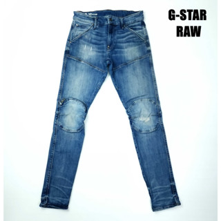 ยีนส์ G-Star Raw เอว 31-32 ทรง Biker แต่งขาดเดิม ผ้านุ่มยืด ขาเดฟ